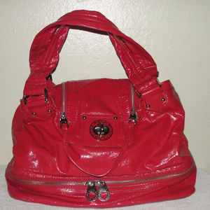 beautiful red leather purse size large
